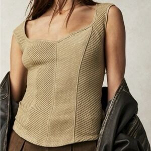 We The Free Free People Boss Babe Tank Cobra Size XL Soft Basque Cut Ribbed